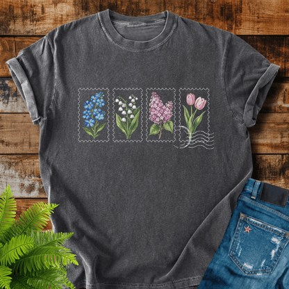 Floral Postage Stamps T-shirt