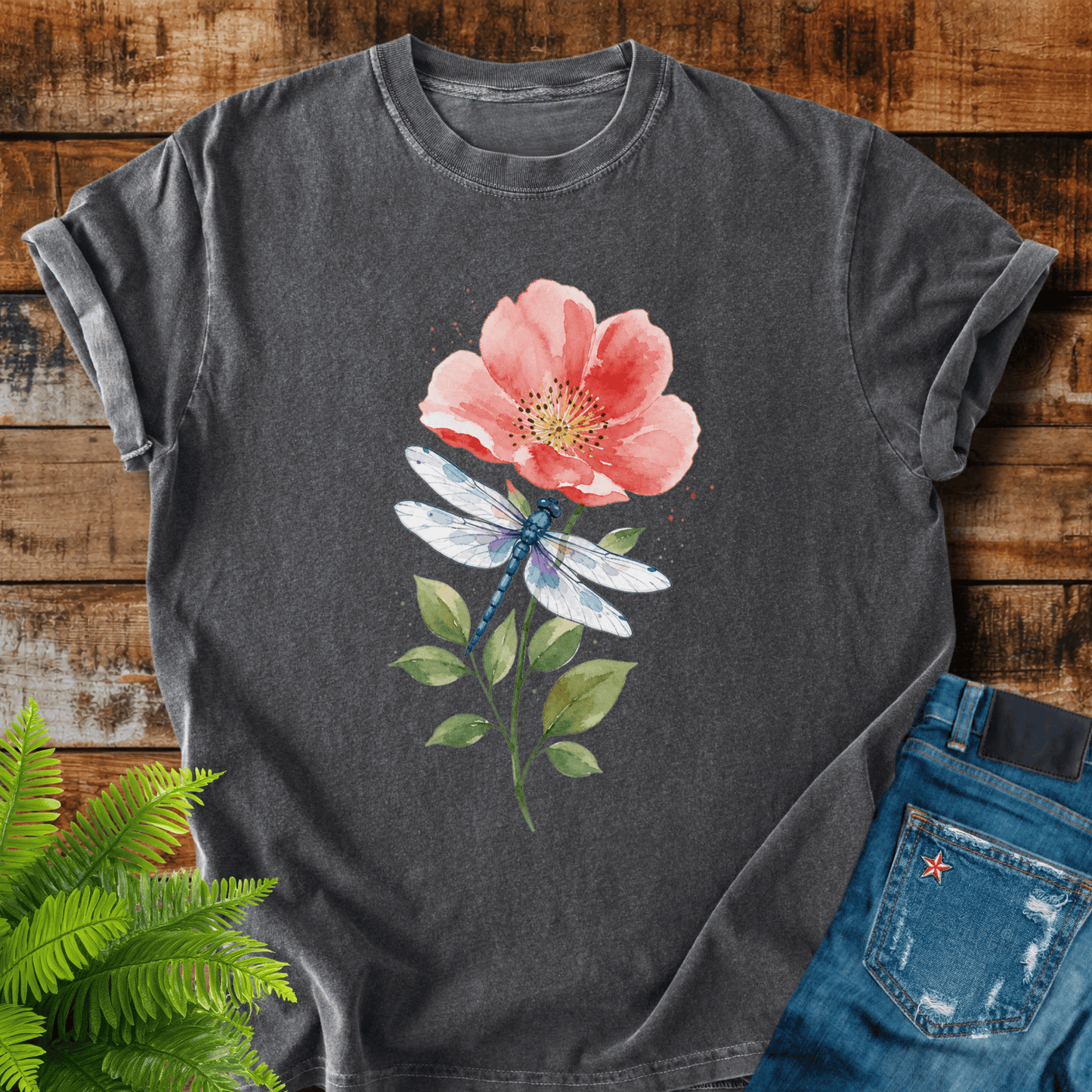 Dragonfly Flower T-shirt