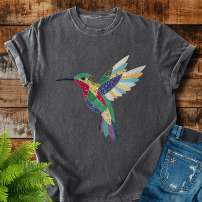 Faux Patchwork Hummingbird T-shirt
