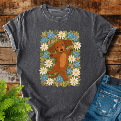 Dachshund Flowers T-shirt