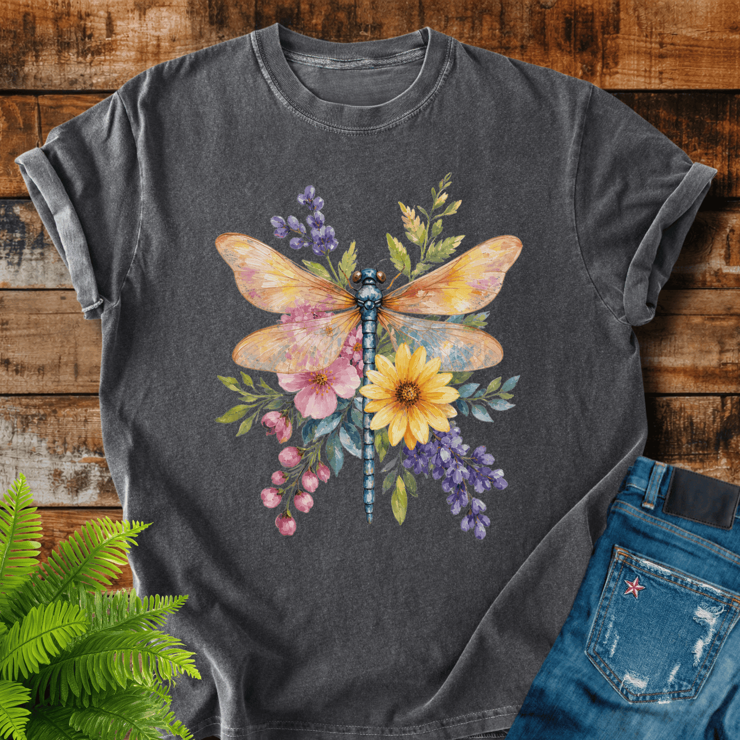 Floral Dragonfly T-shirt