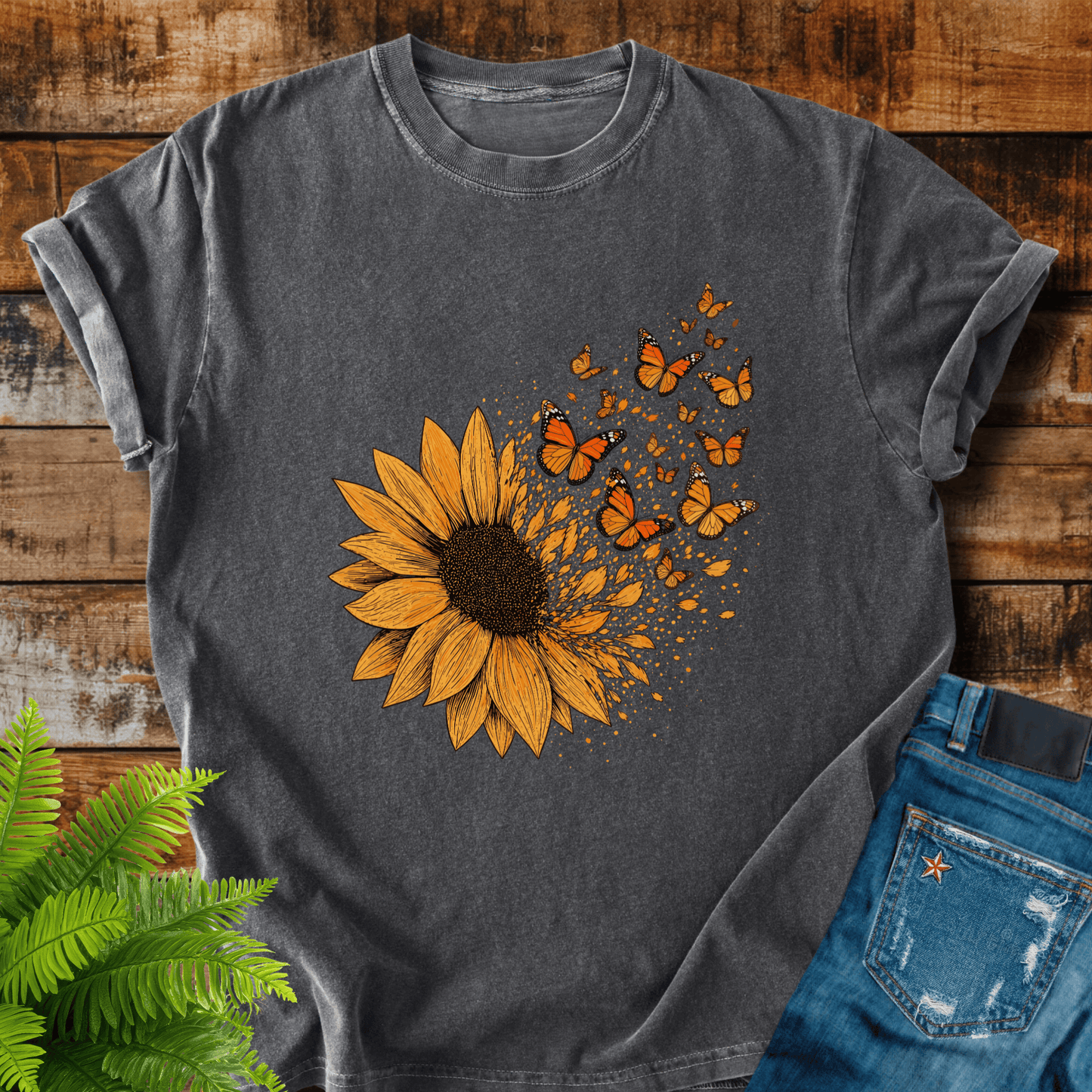 Sunflower Butterflies T-shirt