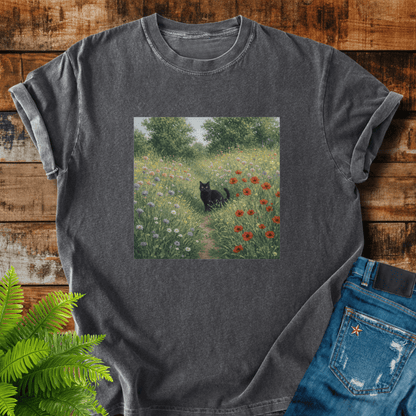 Black Cat Meadow T-shirt