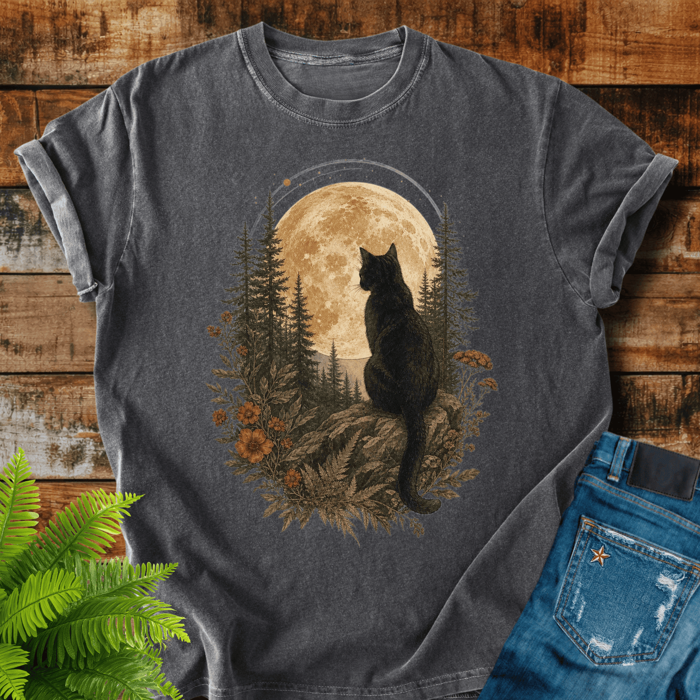 Moonlit Cat T-shirt