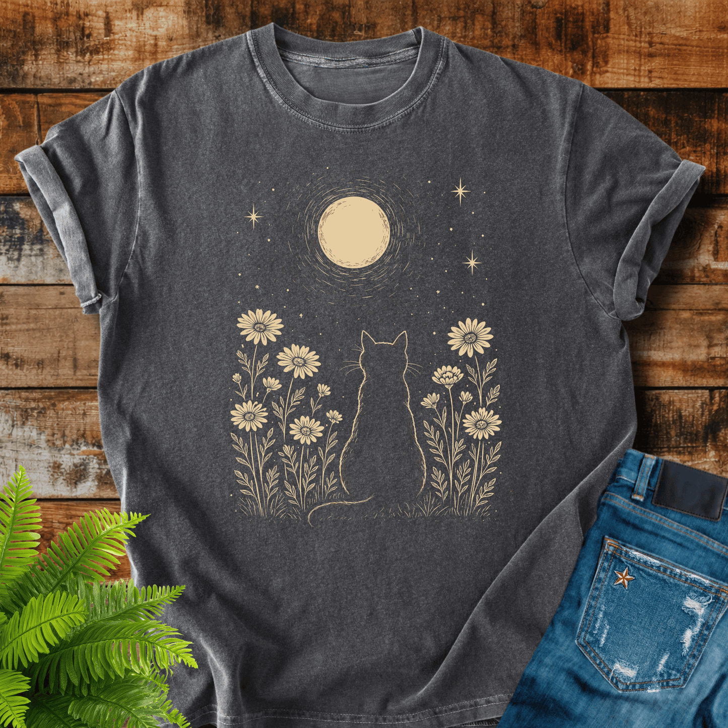 Moonlit Cat T-shirt