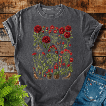 Red Roses Botanical T-shirt
