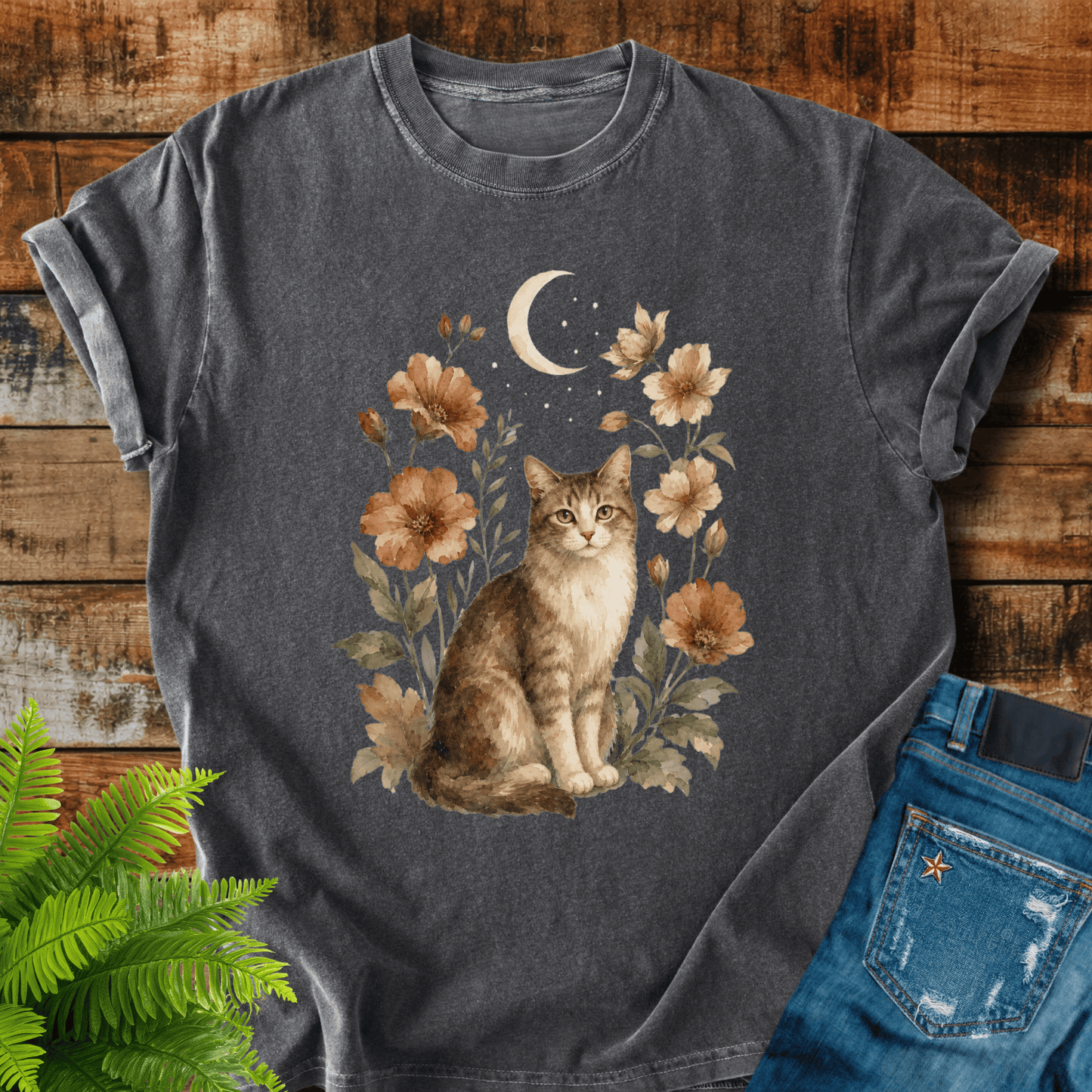 Moonlit Cat T-shirt