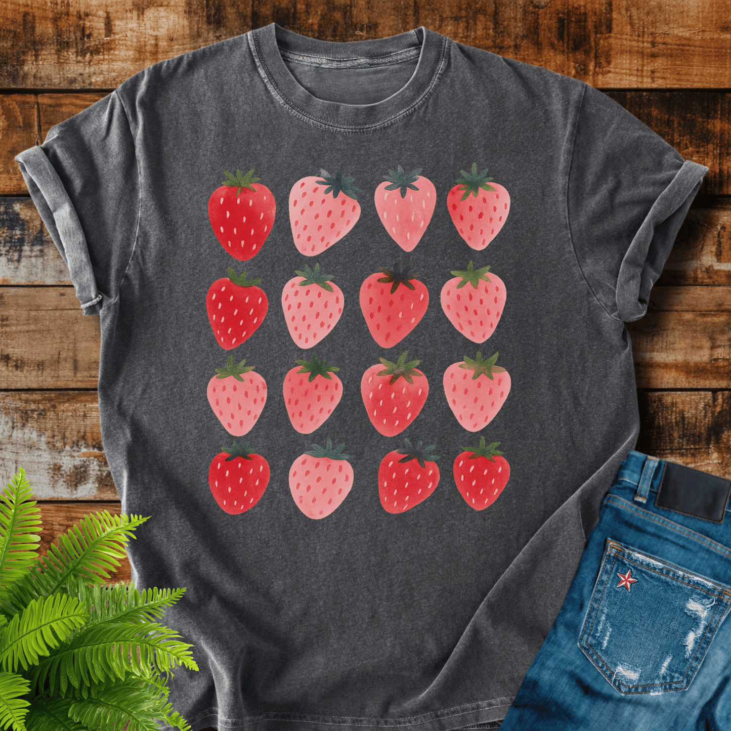 Strawberry Pattern T-shirt