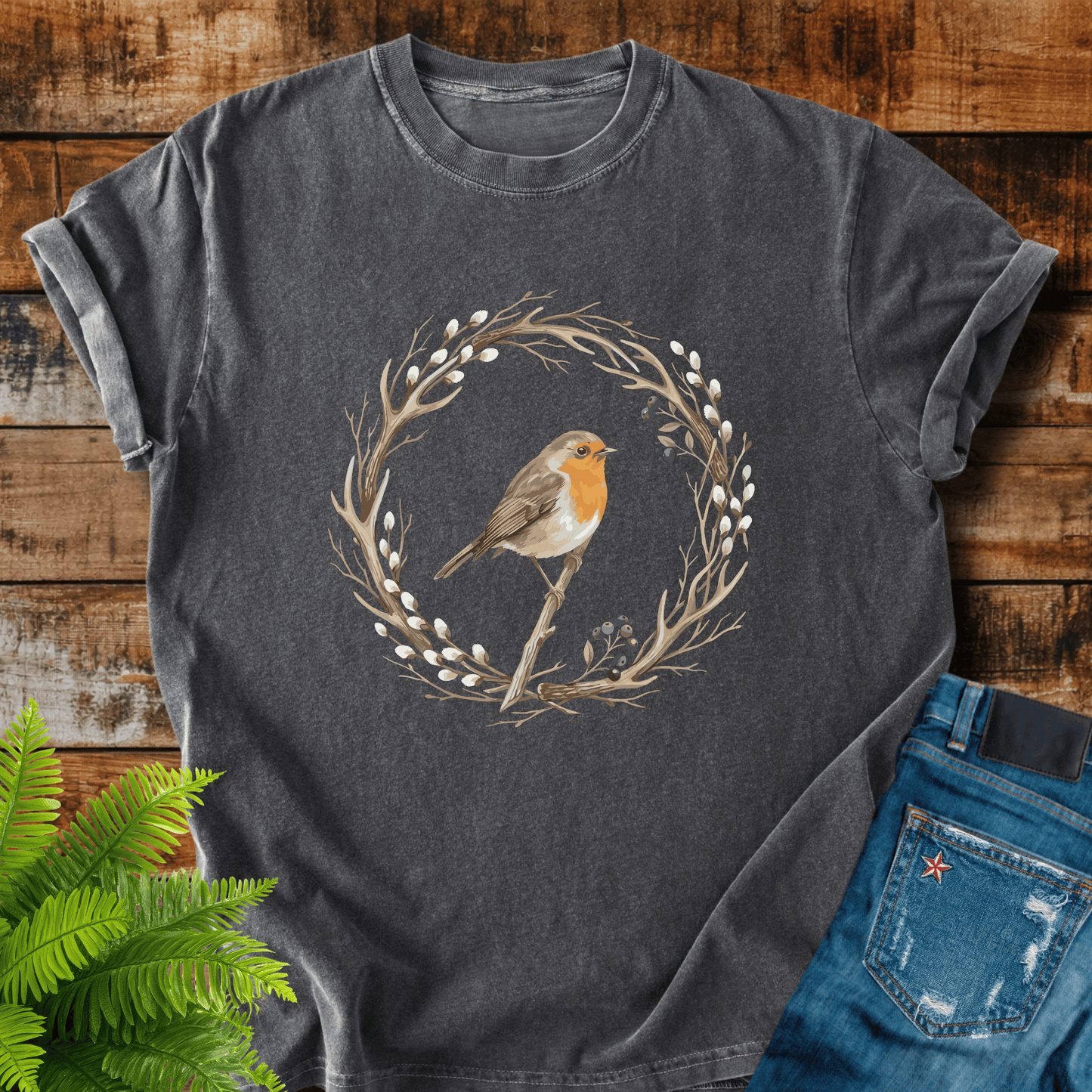 Robin Wreath T-shirt