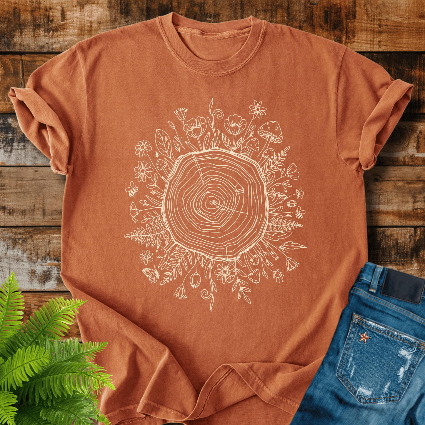 Floral Tree Rings T-shirt