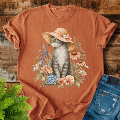 Floral Cat T-shirt