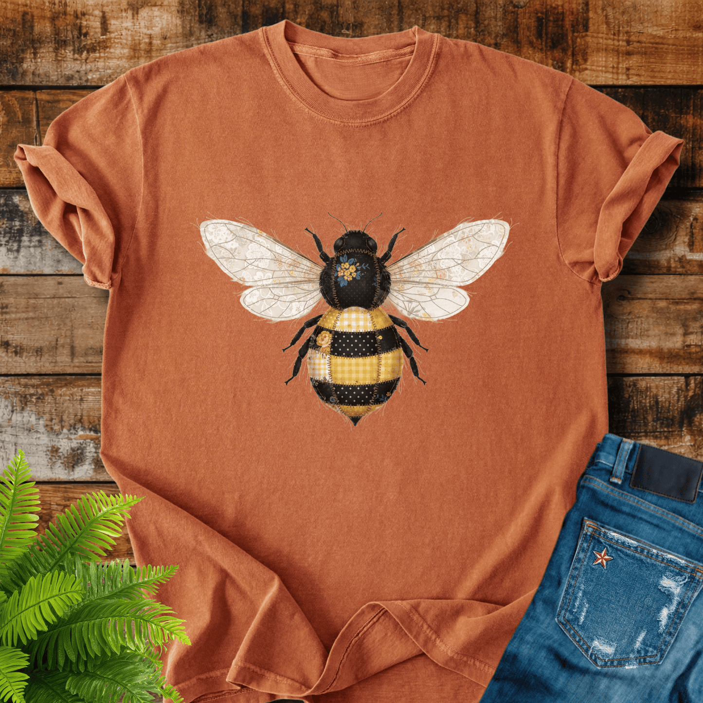 Faux Patchwork Bumblebee T-shirt